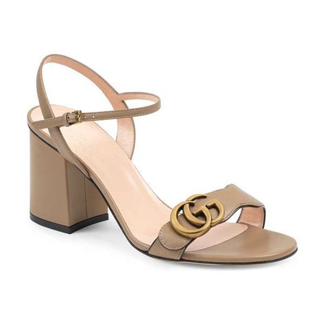 gucci gg block heel sandals brown|Gucci marmont open toe sandals.